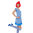 Ringel Kleid in A-Linien Form, Petticoat blau-weiß