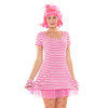 Lady Kleid in A-Linien Form, Petticoat, pink-weiß