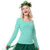 Lady Shirt Ringel, Langarm grün-weiß