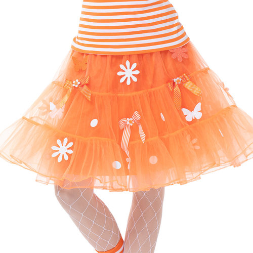 Petticoat Nippes, orange-weiß