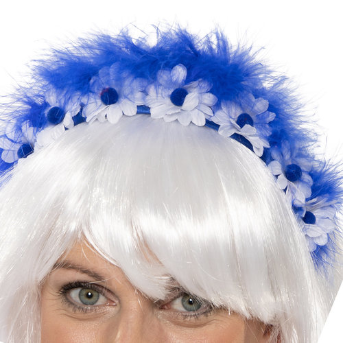 Haarreif Daisy mit LED, blau-weiß