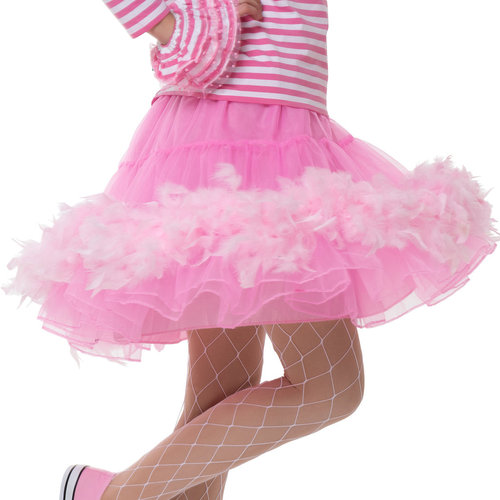 Petticoat Burlesque mit Federn, candy pink