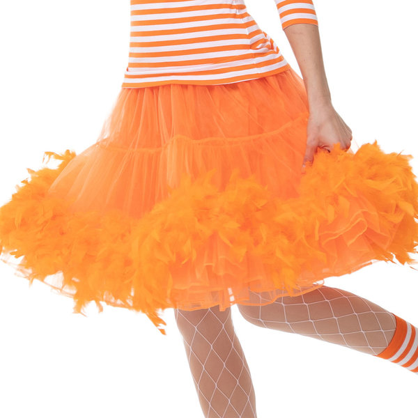 Petticoat Burlesque mit Federn, orange